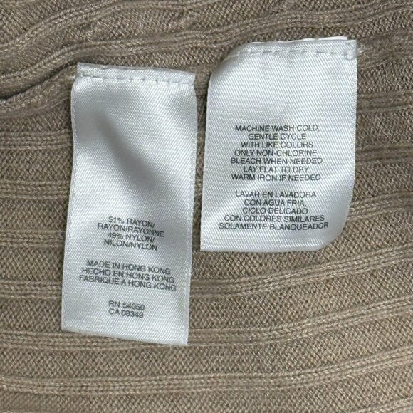 Evan Picone Plus Size 3X Tan Ribbed Mock Neck Sweater Long Sleeve Pullover - Picture 13 of 16